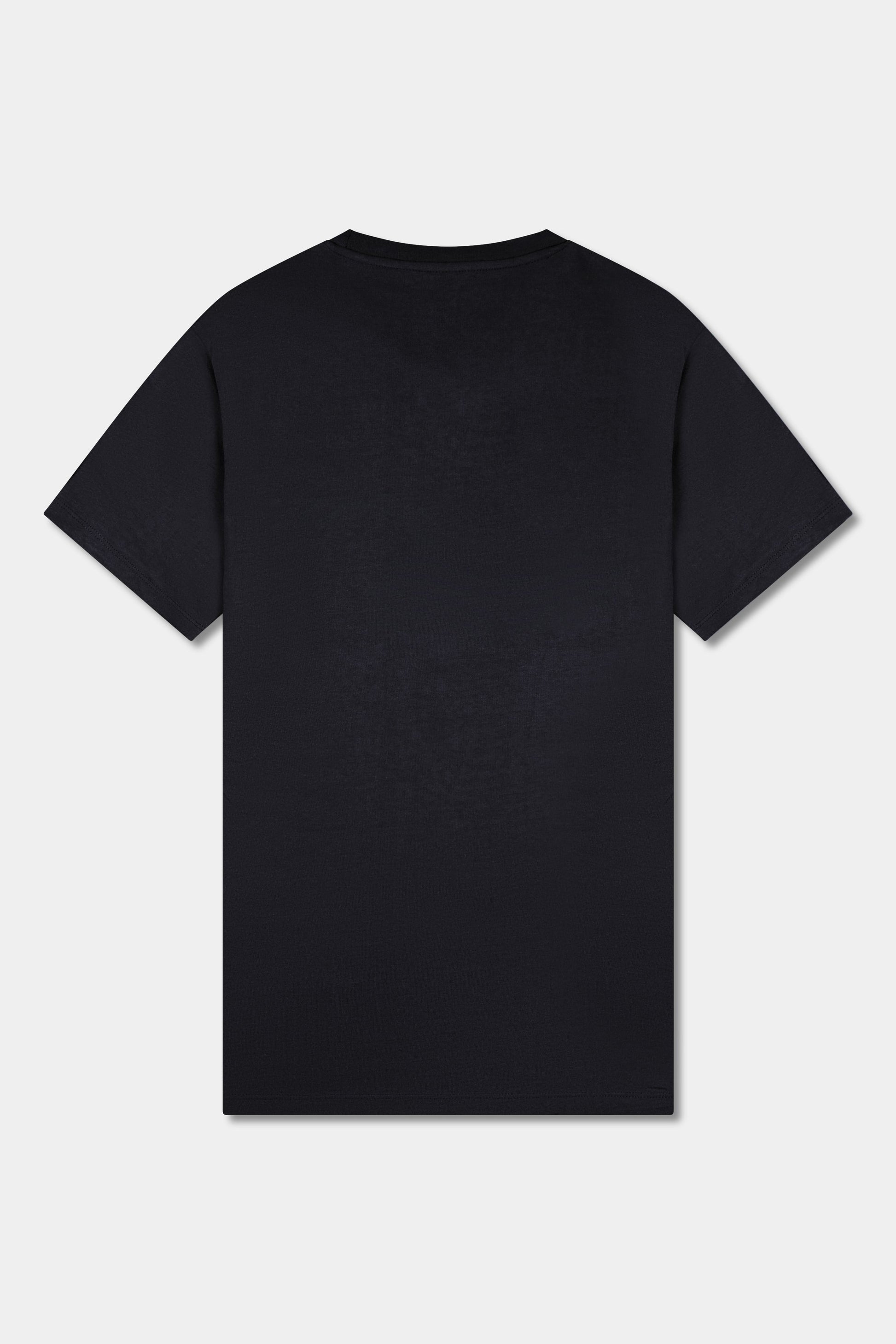 Unisex cotton t-shirt in black with a comfortable fit, featuring PLUS logo perfect for casual wear