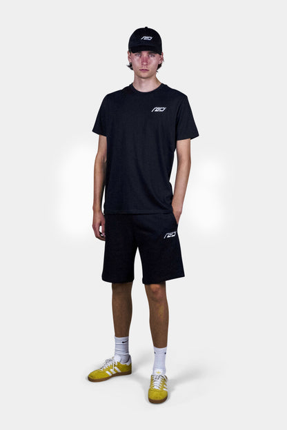 Stylish cotton blend shorts in black with deep side pockets and a relaxed fit, perfect for summer days, beach outings, and everyday comfort