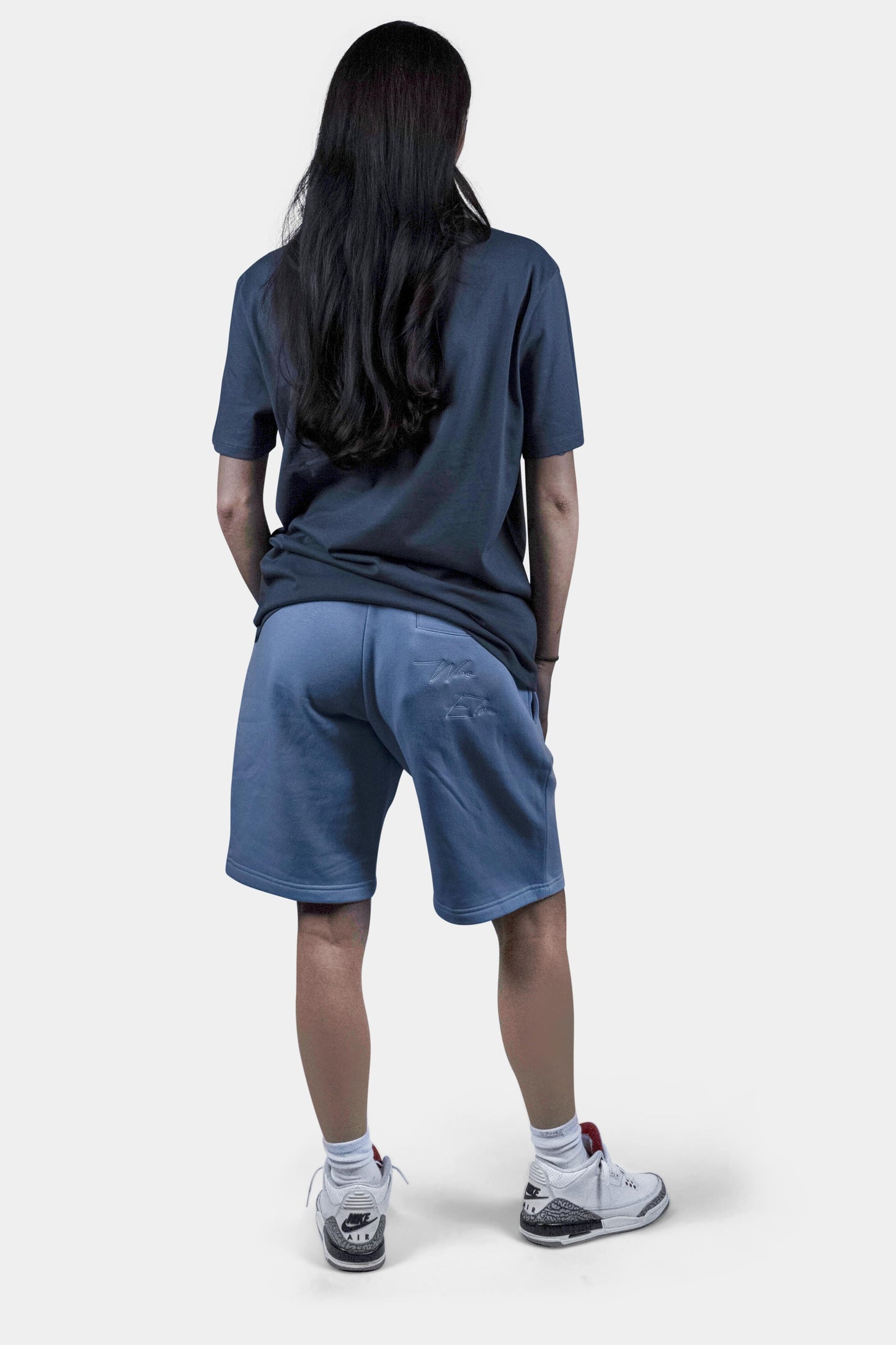 Stylish cotton blend shorts in baby blue with deep side pockets and a relaxed fit, perfect for summer days, beach outings, and everyday comfort