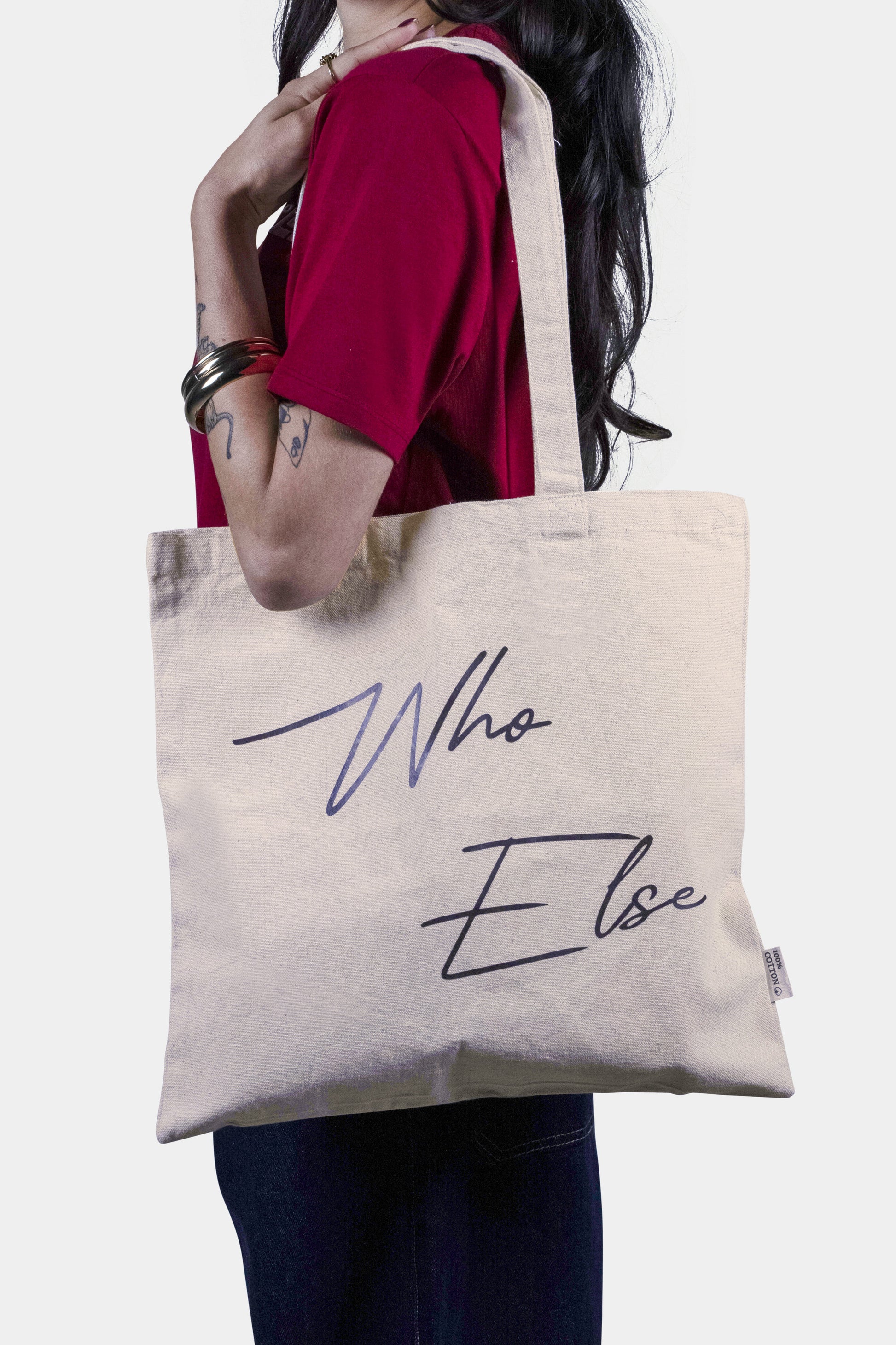 Eco-friendly canvas tote bag with sturdy handles, perfect for groceries, books, and everyday essentials