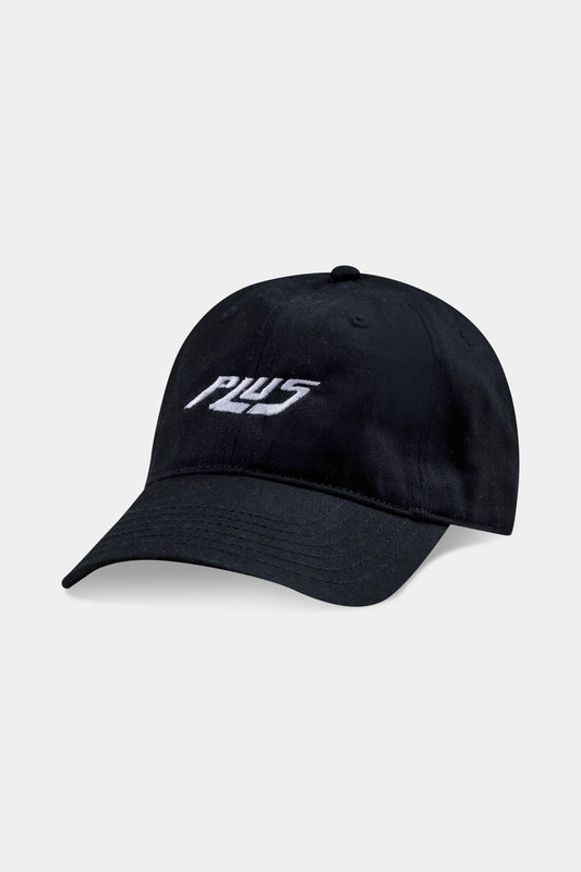 Adjustable black baseball cap with embroidered logo, perfect for sun protection and casual style