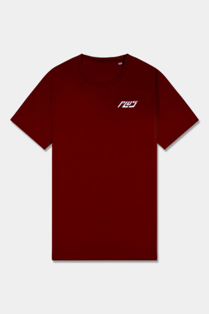 Unisex cotton t-shirt in red with a comfortable fit, featuring PLUS logo perfect for casual wear