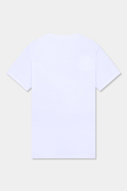 Unisex cotton t-shirt in white  with a comfortable fit, featuring PLUS logo perfect for casual wear
